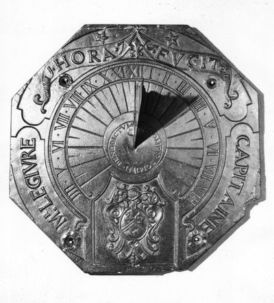 Bærbart solur, fra Sierk Castle (Moselle) 1756 (skifer) av French School