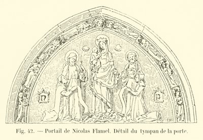 Portal av Nicolas Flamel, Detalj av trommehinnen til døren av French School