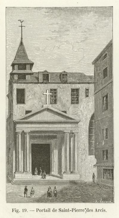 Portalen til Saint-Pierre des Arcis av French School