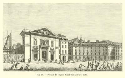 Portalen til Saint-Barthelemy-kirken, 1789 av French School