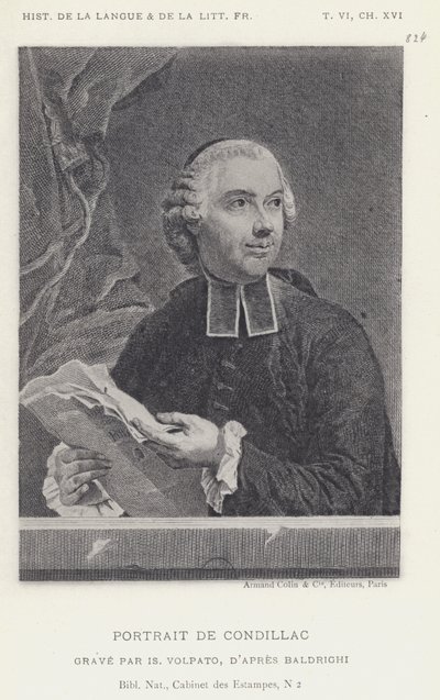 Portrett av Condillac (litho) av French School