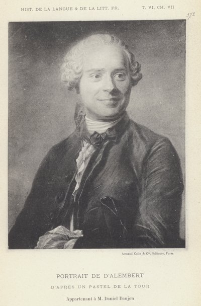 Portrett av D'Alembert (litho) av French School