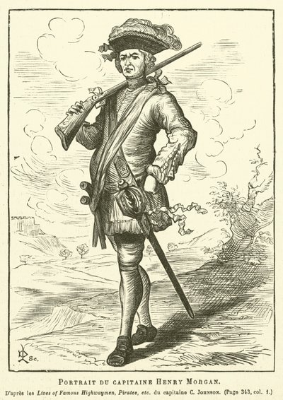 Portrett av kaptein Henry Morgan (gravering) av French School
