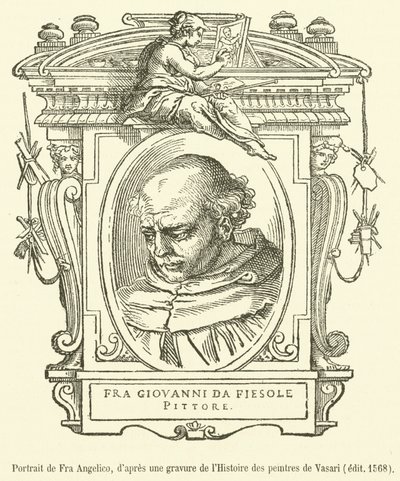 Portrait de Fra Angelico (engraving) av French School