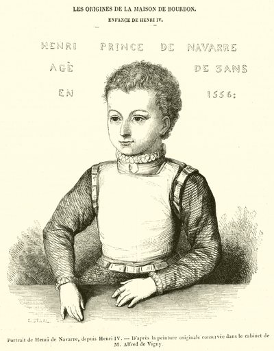 Portrett av Henry av Navarre, fra Henry IV (gravering) av French School