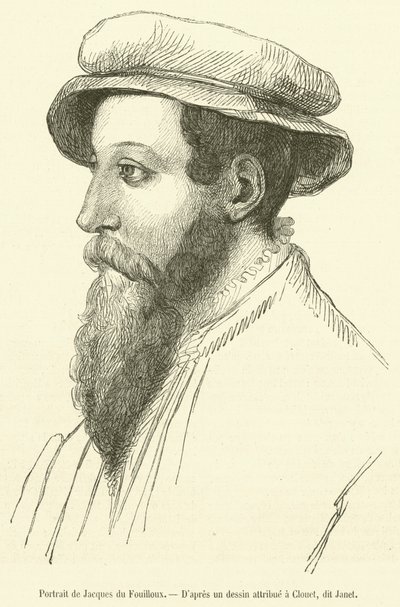 Portrett av Jacques du Fouilloux (gravering) av French School