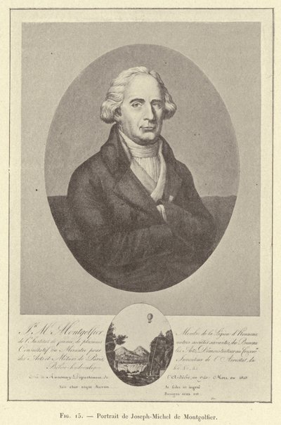 Portrett av Joseph-Michel de Montgolfier (gravering) av French School