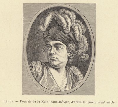 Portrett av Le Kain, i Merope, etter Huguier, 1700-tallet (gravering) av French School