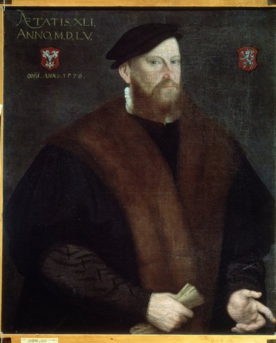Portrett av eldre mann. (Portrett av en eldre mann). Fransk anonymt maleri, renessanse av French School