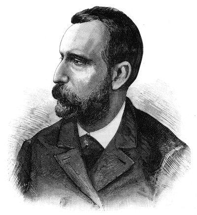 Portrett av doktor Jaime Ferran y Clua (1852-1919), spansk bakteriolog, oppdager av koleravaksinen. Gravering i ""The Illustrious World"" av French School