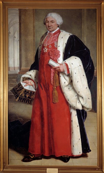 Portrait en pied de Claude Ambroise Regnier (1746-1814), advokat i parlamentet og stedfortreder i den tredje staten, justisminister fra 1802 til 1813 Anonymt maleri. 18. århundre. Nancy, musee historique lorrain - Portrett i full lengde av Claude Ambroise  av French School