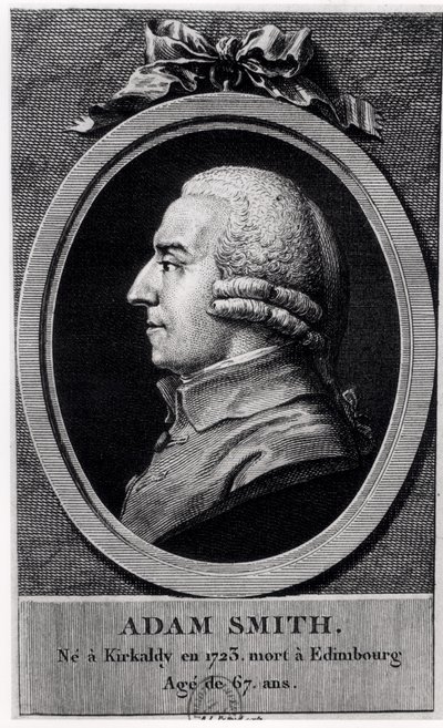 Portrettmedaljong av Adam Smith (1723–90) av French School