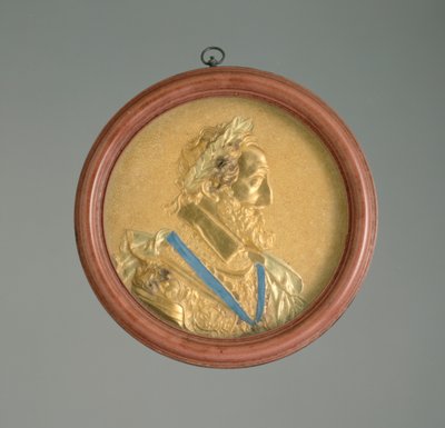 Portrettmedaljong av kong Henry IV, begynnelsen av 1600-tallet (gull, tre og skilpaddeskall) av French School