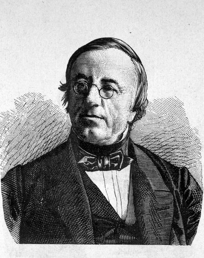 Portrett av A. de la Rive (1801 - 1873), sveitsisk fysiker - i "" Album de la Science; berømte vitenskapsmenn; Store funn""" 1896. av French School