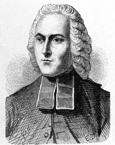 Portrett av Abbe Jean Antoine (Jean-Antoine) Nollet (1700 - 1770), fransk fysiker - i "Album de la Science; berømte vitenskapsmenn; Grandes funn""" 1896. av French School