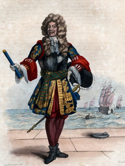 Portrett av Abraham Duquesne (1610-1688), fransk markis og sjøoffiser. av French School
