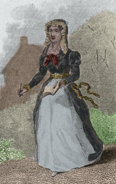 Portrait of Adelaide-Gillette (Adelaide Gillette) Dufrenoy (1765-1825) French poetess. Engraving from 1876. av French School