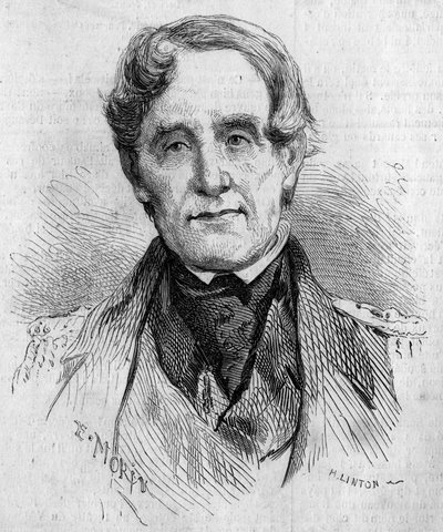 Portrait of Admiral Edmund Lyons (1790-1858), commander of the British Navy during the Crimee War (1853-1856). Engraving by Morin in “” Le Monde Illustré”” n°85 of 4 December 1858. av French School