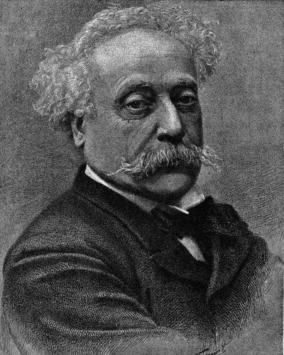 Portrett av Alexandre Dumas Jr. (1824-1895), fransk forfatter. Gravering i «La gazette du dimanche»» av 5. desember 1895. av French School