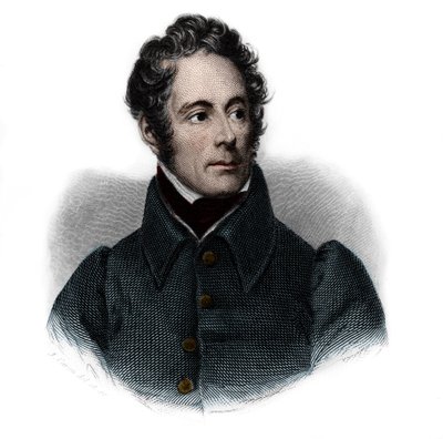 Portrait of Alphonse de Lamartine (1791-1869), French writer, poet and politician. in “” Book of Speakers” by Louis de Cormenin Timon. 1842. Private collection. av French School