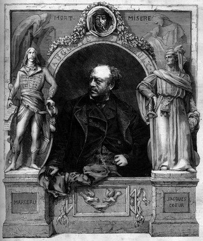 Portrett av Antoine Augustin Preault (1809-1879), fransk billedhugger. Gravering i "" The Illustrated World"" nr. 1139 av 25. januar av French School