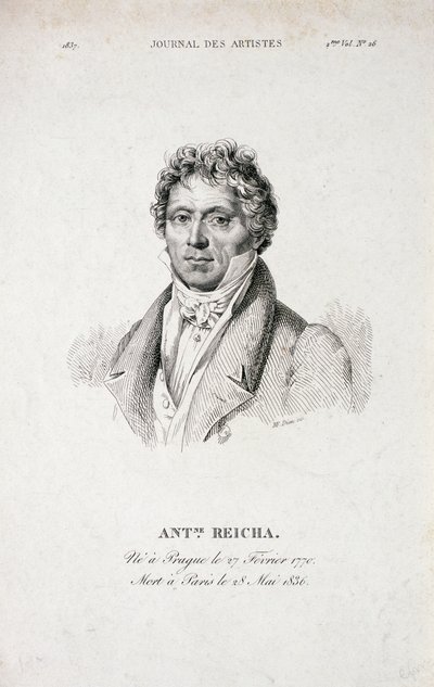 Portrett av Antoine Reicha (1770-1836) fra Journal des Artistes av French School