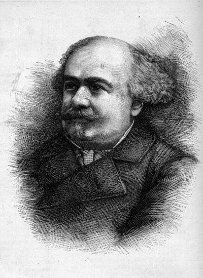Portrait of Antoine “” Tony”” Revillon (1832-1898), French journalist and deputer. Engraving in “” Le Monde Illustré”” n°1276 of September 10 av French School