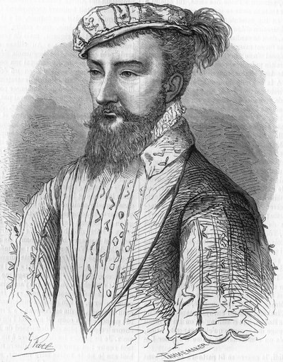 Portrett av Antoine de Bourbon (1518-1562), konge av Navarra og far til kong Henry IV. I ""Frankrikes populære historie"", nd. ca 1885. Gravering. av French School