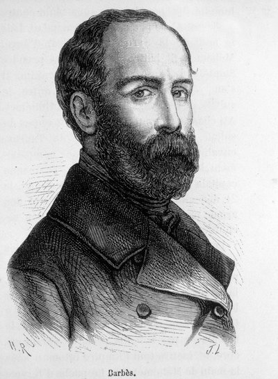 Portrett av Armand Barbes, fransk revolusjonær (1809-1870). av French School