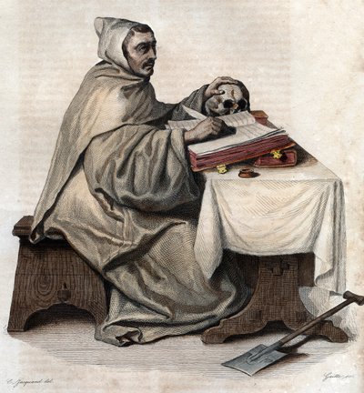 Portrett av Armand Jean le Bouthillier de Rance (1626-1700), fransk abbed og grunnlegger av trappistcistercienserne. av French School