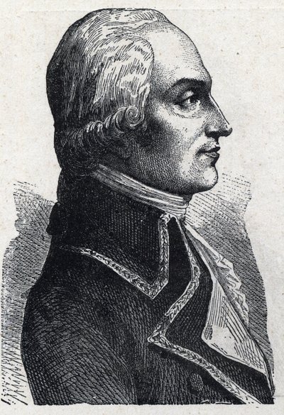 Portrait of Armand Louis de Gontaut Biron military francais (1747-1793) Engraving of 1889. Private collection. av French School