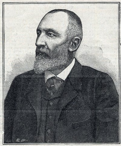 Portrett av Auguste Scherer-Kestner (Scheurer Kestner) (1833 -1899), kjemiker, industrimann og Alsace-politiker. Gravering fra 1897. Privat samling. av French School