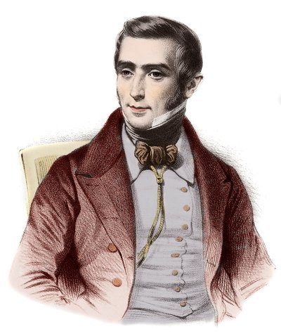 Portrett av Augustin Eugene Scribe (1791-1861), fransk romanforfatter - Portrait of Eugene Scribe (1791-1861), fransk forfatter av komedier om moral av French School