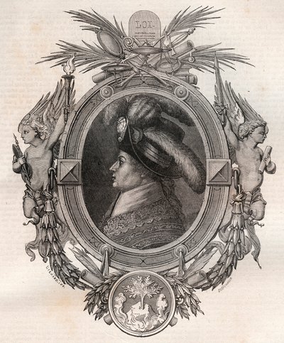 Portrett av Barthelemy Francois Marie (Marquis) (1747-1830) (Balthazar Francois, Marquis of Barthelemy) - gravering i "" Nouvelle Nationale Encyclopedia"" av Maurice La Charest - 1870 - av French School