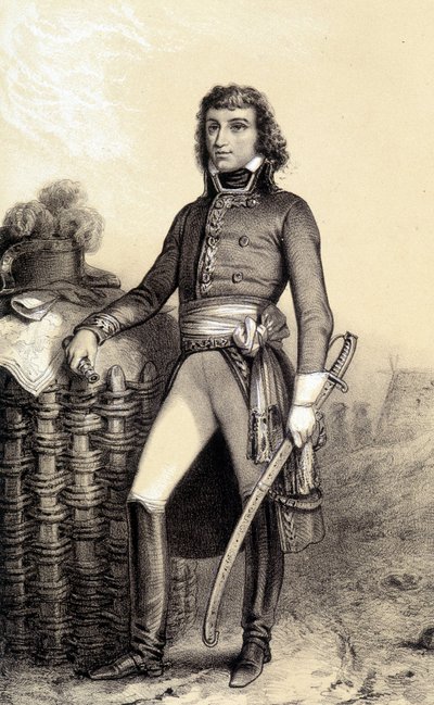 Portrett av Barthélemy Catherine Joubert, general Boer i Sør-Afrika (1769-1799). I "" Galerie historique de la revolution francaise "" av Albert Morin av French School