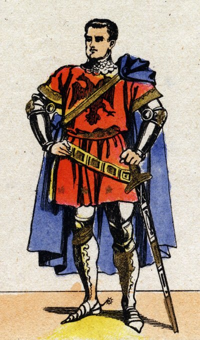 Portrett av Bertrand du Guesclin (Duguesclin) (v. 1320-1380) som kan kobles fra Frankrike. av French School