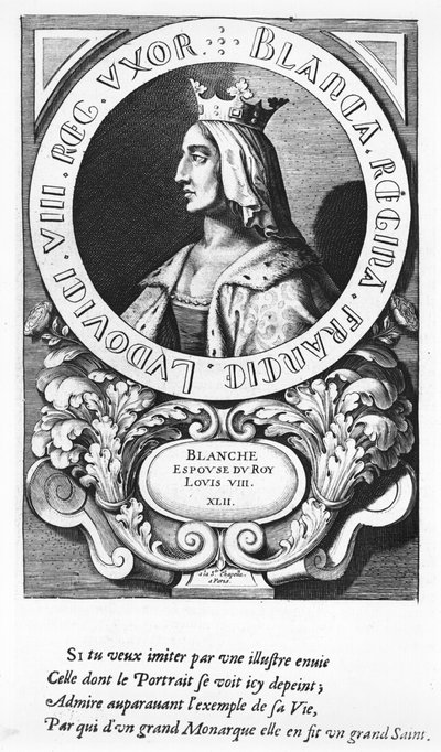 Portrett av Blanche av Castilla (1185-1252), 1643 av French School