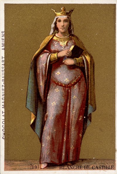 Portrett av Blanche av Castilla, dronning av Frankrike (1188–1252). av French School