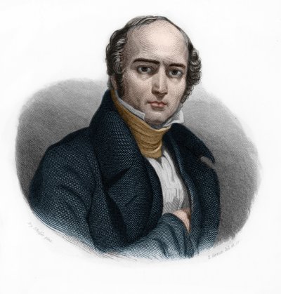 Portrett av Camille Hyacinthe Odilon Barrot (1791-1873), fransk politiker. i "" LIBRE DES SPEAKERS"" av Louis de Cormenin Timon. 1842. Privat samling. av French School