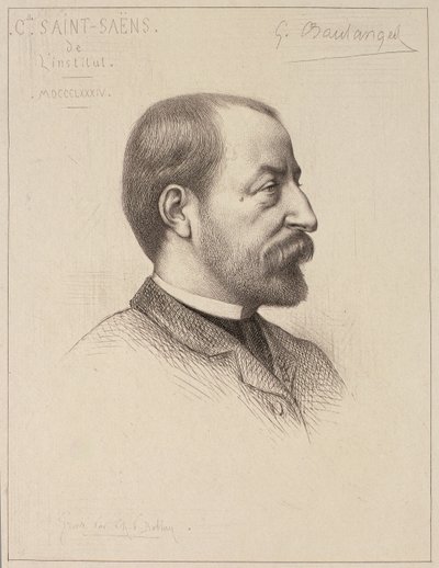 Portrett av Camille Saint-Saens (1835-1921) av French School