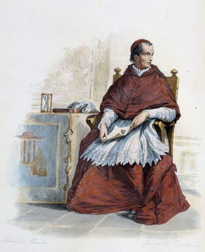 Portrett av kardinal Georges d'Amboise. Prelat og fransk minister (1460 til 1510) - i "" Le Plutarque francais", red. Mennechet av French School