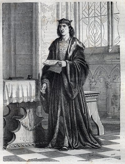 Portrait of Cardinal Pietro Carafa or Caraffa or John Peter Caraffa future Pope Paul IV (Paolo IV 1476-1559) Engraving in “” History of the Popes (...) Crimes of the Queen King and Emperors through the centuries” by Maurice Lachatre av French School