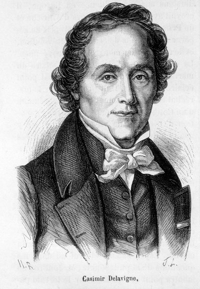 Portrett av Casimir Delavigne, fransk poet og dramatiker (1793-1843). av French School