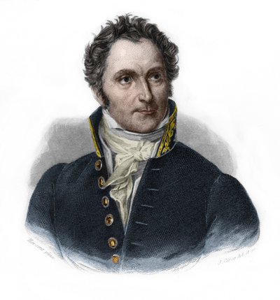 Portrett av Casimir Perier (1777-1832), fransk statsmann. i "" LIBRE DES PERÉNERS"" av Louis de Cormenin Timon. 1842. Privat samling. av French School