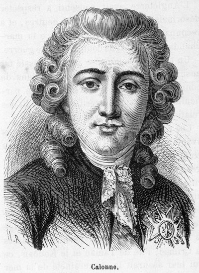 Portrett av Charles Alexandre de Calonne (1734-1802) - i quot;History of Francequot; av Henri Martin av French School