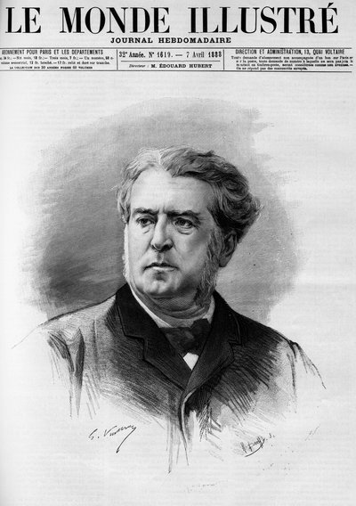 Portrett av Charles Floquet (1828-1896), president for Ministerrådet fra 1888 til 1889. I «The Illustrious World» i 1888. av French School