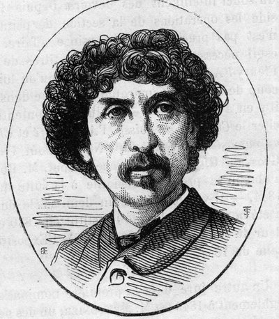 Portrett av Charles Garnier (1825-1898), fransk arkitekt. Gravering i "" Le Monde Illustré"" nr. 890 av 2. mai 1874. av French School