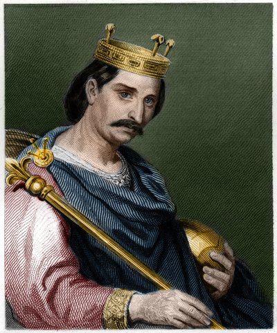 Portrait of Charles II the Bald (823 - 877), King of France - in “Histoire des Francais”” by Lavallee, engraving, sd. av French School