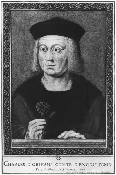 Portrett av Charles av Orleans, greve av Angouleme, etter originalen fra samlingen Roger de Gaignieres (wc på papir) av French School