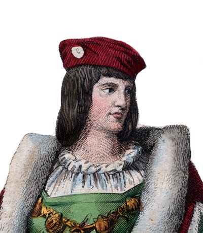 Portrett av Karl av Valois, hertug av Orleans (1394-1465), fransk poet og far til kong Ludvig XII av Frankrike. av French School